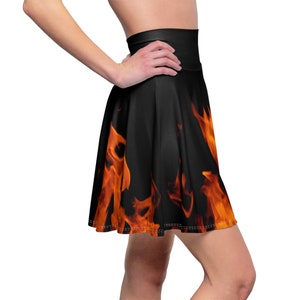 Flames Women's Skater Skirt image 7