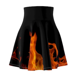 Flames Women's Skater Skirt image 1
