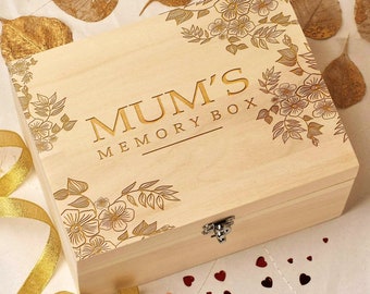 Personalise Keepsake Box for Mother | Wooden Memory Box Wedding Gift Birthday Grandma Mother's Day Gift Personalized Keepsake Box