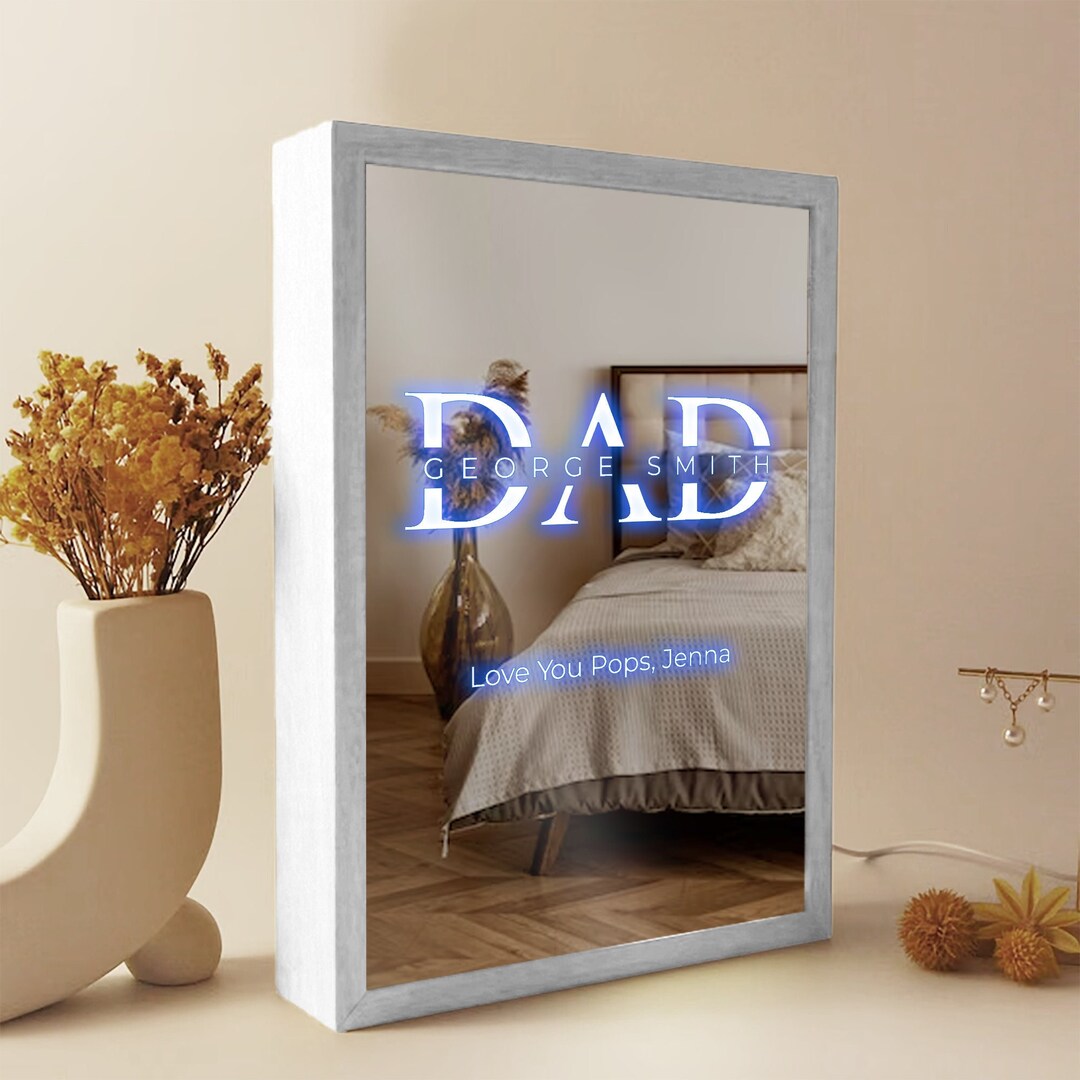 Personalized Photo Light Box, Fathers Day Gifts, Bedroom Wooden Frame ...