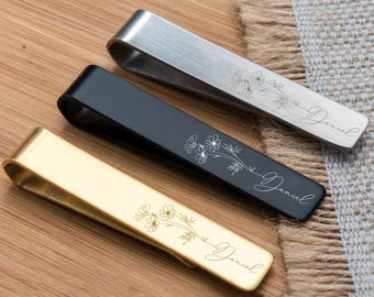 Personalised Tie Clip Engraved Tie Clip Men Christmas Gift For Him Personalised Gift Groom Gift Groomsmen Gift Suit Accessories Wedding Gift