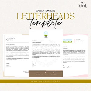 Plantilla de membrete de empresa, plantilla de carta comercial personalizable, paquete de plantillas de membrete profesional de Canva