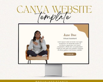 Canva Website Template for Virtual Assistant, Freelancer Canva Website Template, Landing Page template