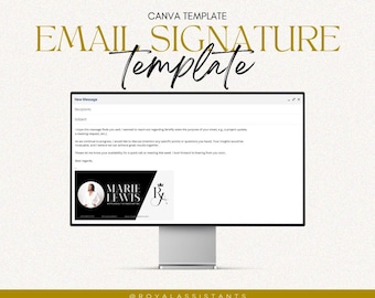 Email Signature Canva Template, Professional Email Signature, Gmail Signature Template