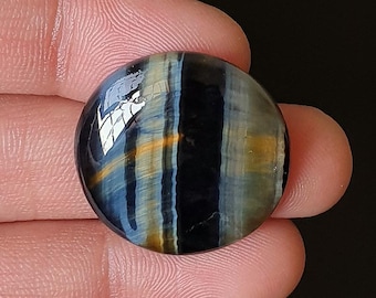 Blue Tiger's Eye Cabochon, Flat Back Polished Stone
