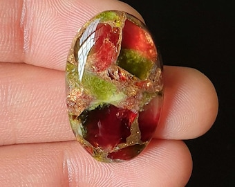 Copper Tourmaline Cabochon, Natural Gemstone for DIY Jewelry