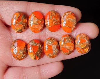 Carnelian Copper Oval Cabochon, 18x13mm. (10 Pcs)
