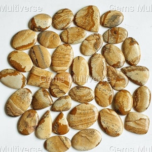 Amazing Picture Jasper Cabochons Lot - Mix Sizes And Shapes - Wholesale Cabs For Making DIY Art Craft Jewellry