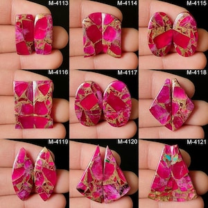 Naturlig kopparrubin cabochon par, polerad ädelsten för smycken