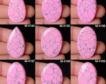 Pink Turquoise Gemstone, Pink Turquoise Cabochon, Flat Back, Crystal For Making DIY Art Craft Jewelry