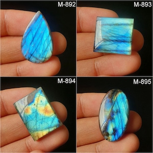 Pierres précieuses de labradorite naturelle, cabochon de labradorite, poli, dos plat, cristal de labradorite multicolore pour bijoux artisanaux DIY