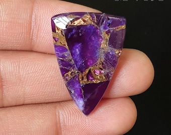 Copper Amethyst Gemstone Cabochon, Polished DIY Jewelry Stone