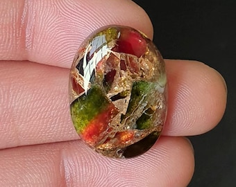 Copper Tourmaline Cabochon, Natural Gemstone for DIY Jewelry