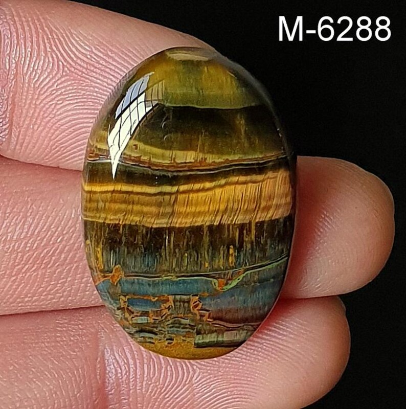 Blue Gold Tiger's Eye Cabochon, Smooth Polished Stone, DIY Jewelry - Etsy