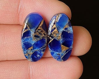 Sapphire Copper  Matching Pairs,  Pairs cab  for  Earring DIY Jewelry