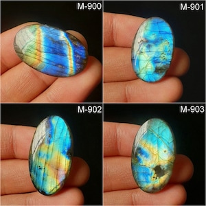Pierres précieuses de labradorite naturelle, cabochon de labradorite, poli, dos plat, cristal de labradorite multicolore pour bijoux artisanaux DIY