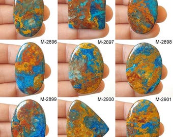 Polished Shattuckite Cabochon, Loose Gemstone for Jewelry Making