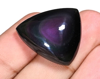 Rainbow Obsidian Gemstone Cabochon, Flat Back for DIY Jewelry Art