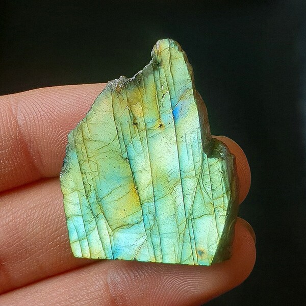 Natural Labradorite Gemstone, Labradorite Slab, Both Side Polished, Multi Flashy Labradorite Crystal For DIY Art Craft