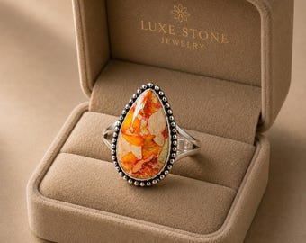 Sea Sediment Stone Rings- Handcrafted Silver plated Ring- Boho Gemstone Ring