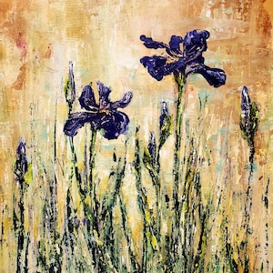 Original Acrylic Painting Iris