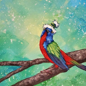 Original acrylic painting Holiday Painted Bunting