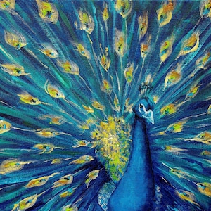 Original Acrylic Painting  Peacock