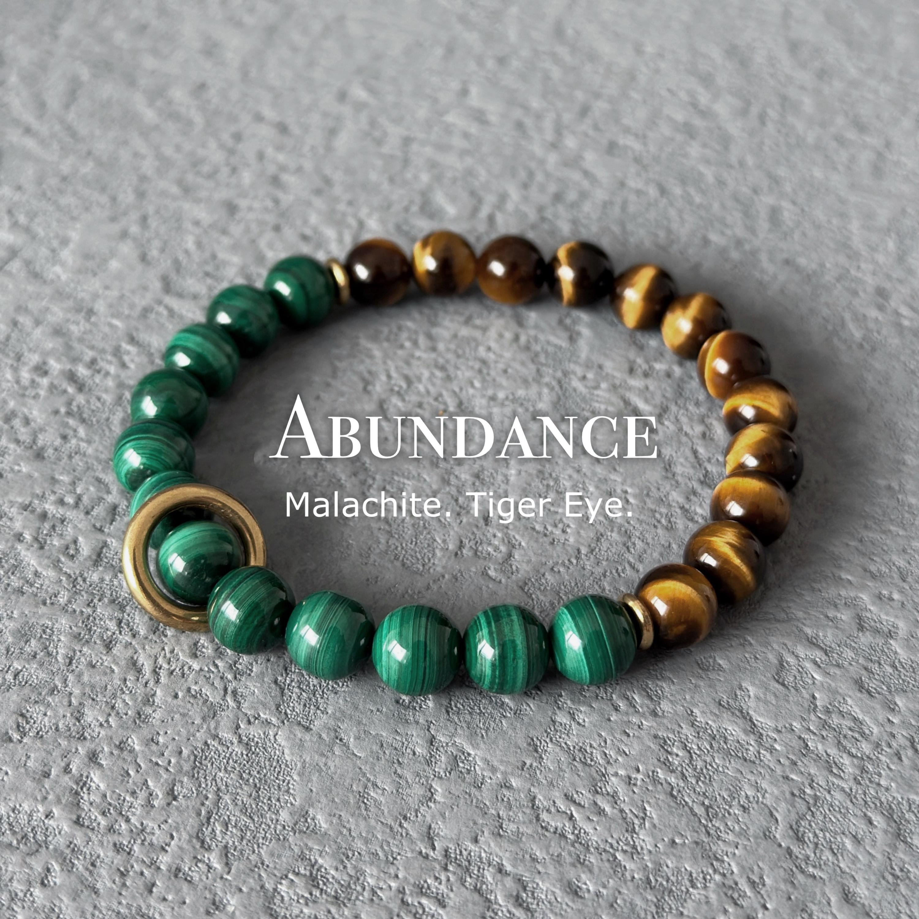 Bracelet Perles Malachite Et Laiton - Fait Main - Sur Mesure - Sans Fermoir - Neuf
