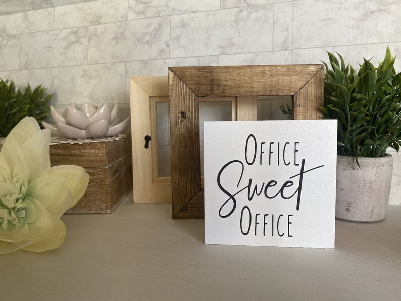 Office Sweet Office Desk Decor Wood Sign Office Decor Wood Etsy