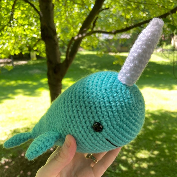 Crochet Narwhal, Whale Amigurumi Plush