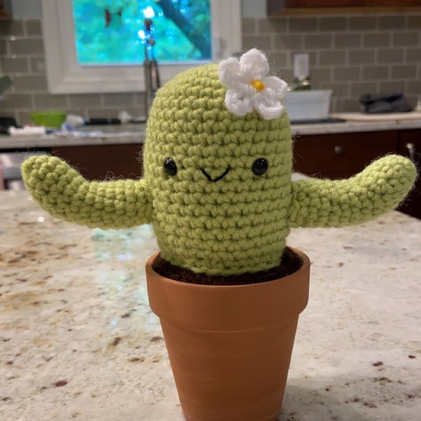 Crochet Saguaro Cactus Amigurumi Plush in Terra Cotta Pot