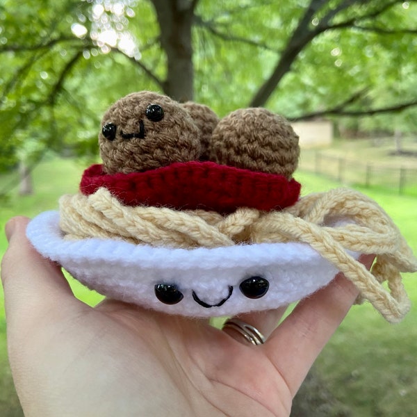 Crochet Spaghetti and Meatballs Amigurumi Plush