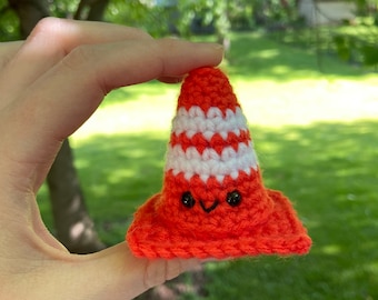 Crochet Mini Traffic Cone Amigurumi Plush Rainbow Traffic Cones
