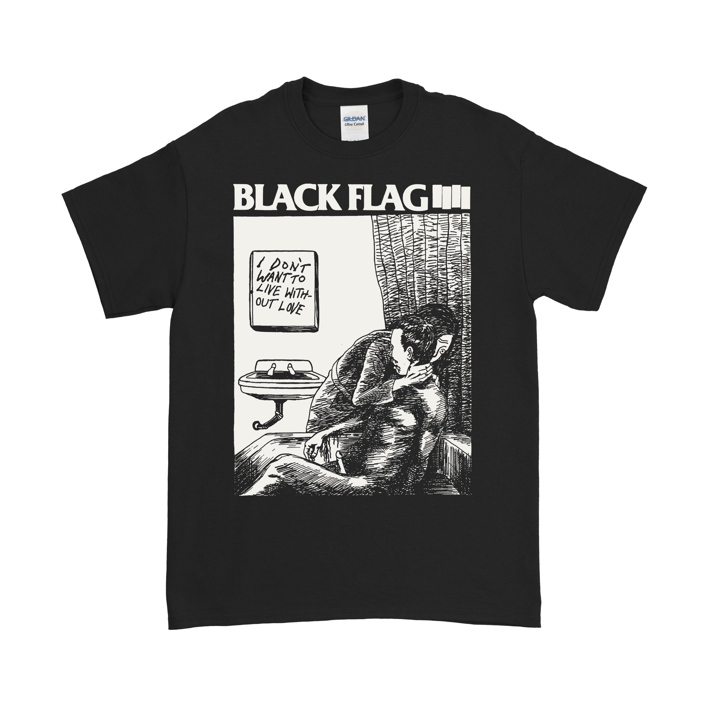 Discover Black Flag T Shirt Vintage 80's Band Merchandise Raymond Pettibon Retro Style Unisex