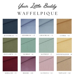 Baby blanket with waffle pique in 12 colors and teddy fur, customizable as a gift crawling blanket, cuddly blanket and stroller blanket image 3