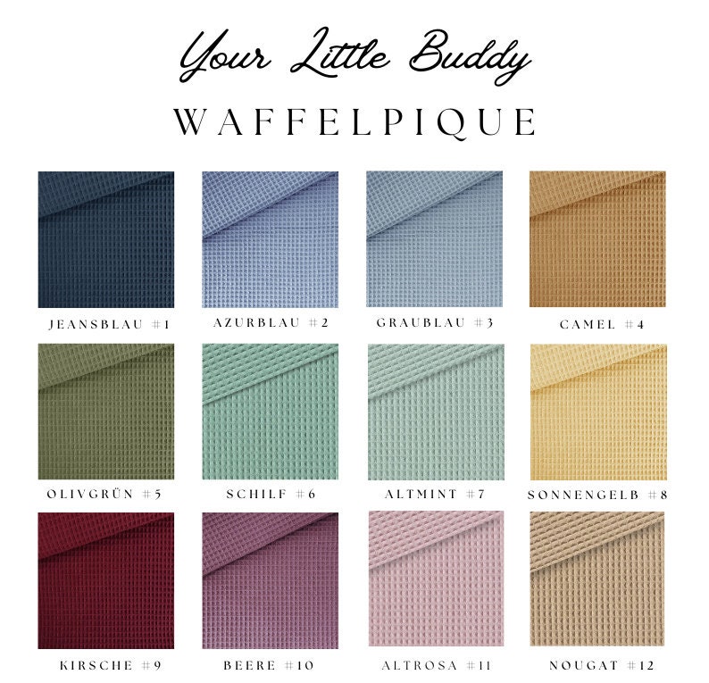 Baby blanket with waffle pique in 12 colors and teddy fur, customizable as a gift crawling blanket, cuddly blanket and stroller blanket image 3