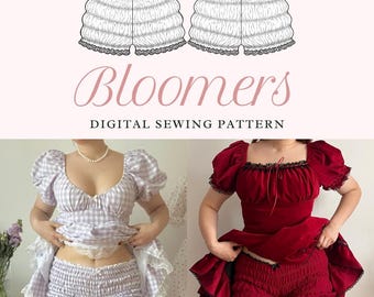 Bloomers Shorts Sewing Pattern by Frilie | Digital PDF Download | DIY Shorts with Lace, Cotton Safety Shorts under Dress Tutorial