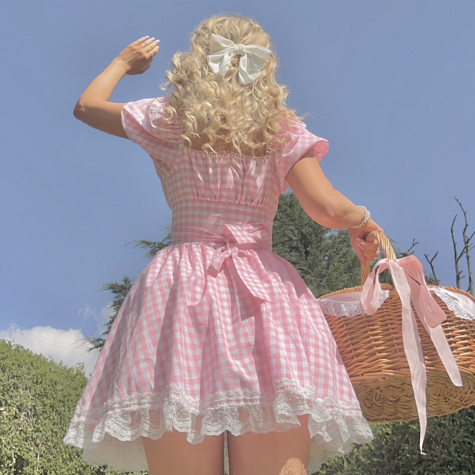 Alice Dress in Pink Gingham Cotton Handmade, Ethical, Alice in ...