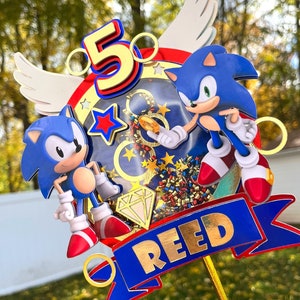 Shaker Cake Topper Sonic / Sonic Cake Topper / Sonic the Hedgehog