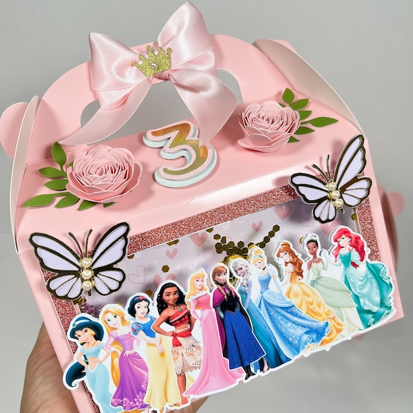 Princess favor boxes/Princess treat box/Princess birthday party/Princesses party boxes / Princess party decor / Princess party boxes
