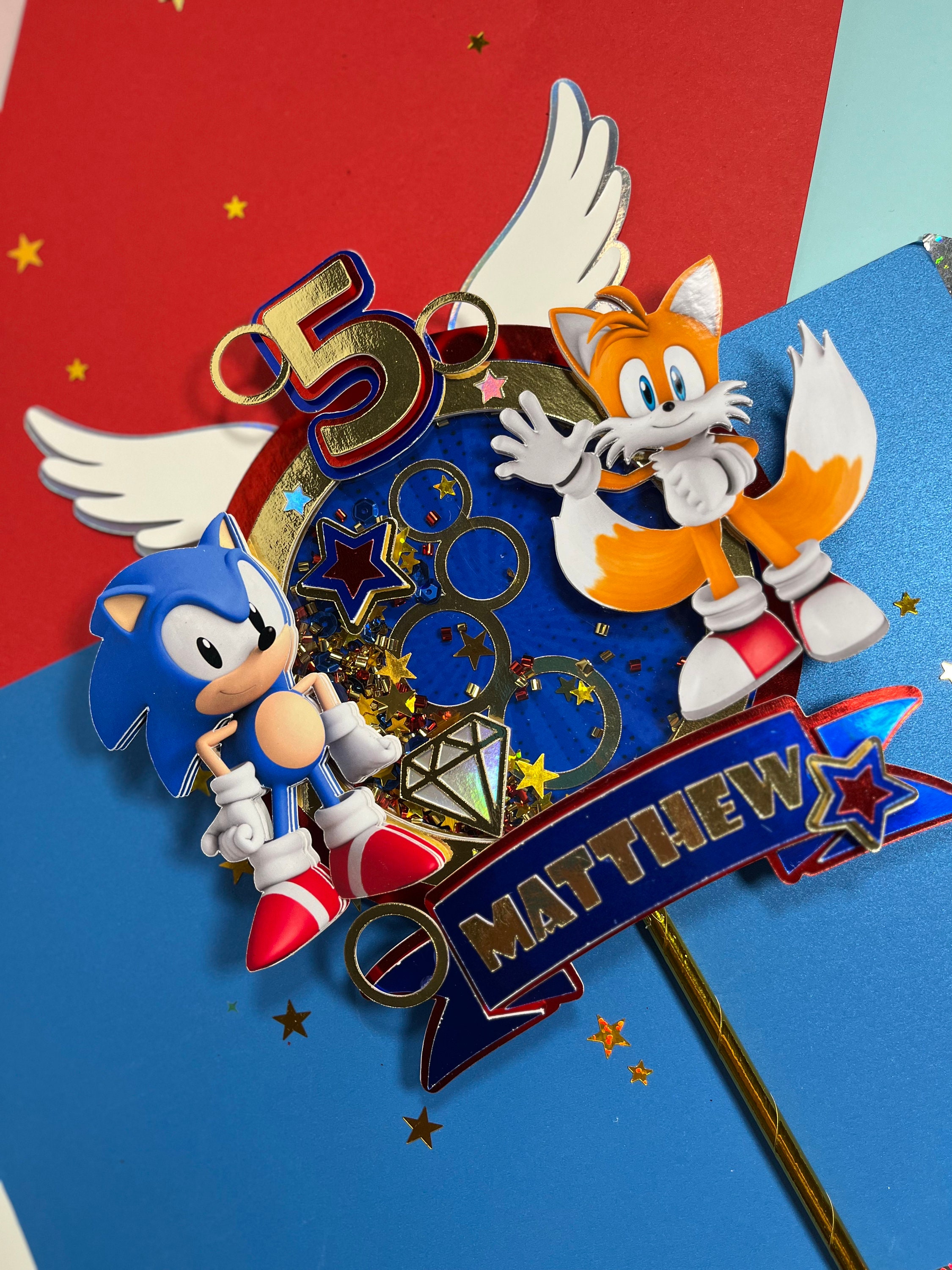 Shaker Cake Topper Sonic / sonic cake topper / Sonic The Etsy México
