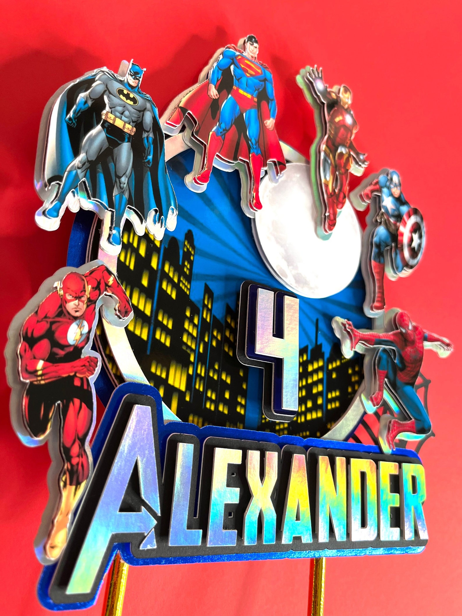 Superhero Cake Topper Marvel Cake Topper / Superheros Topper Etsy