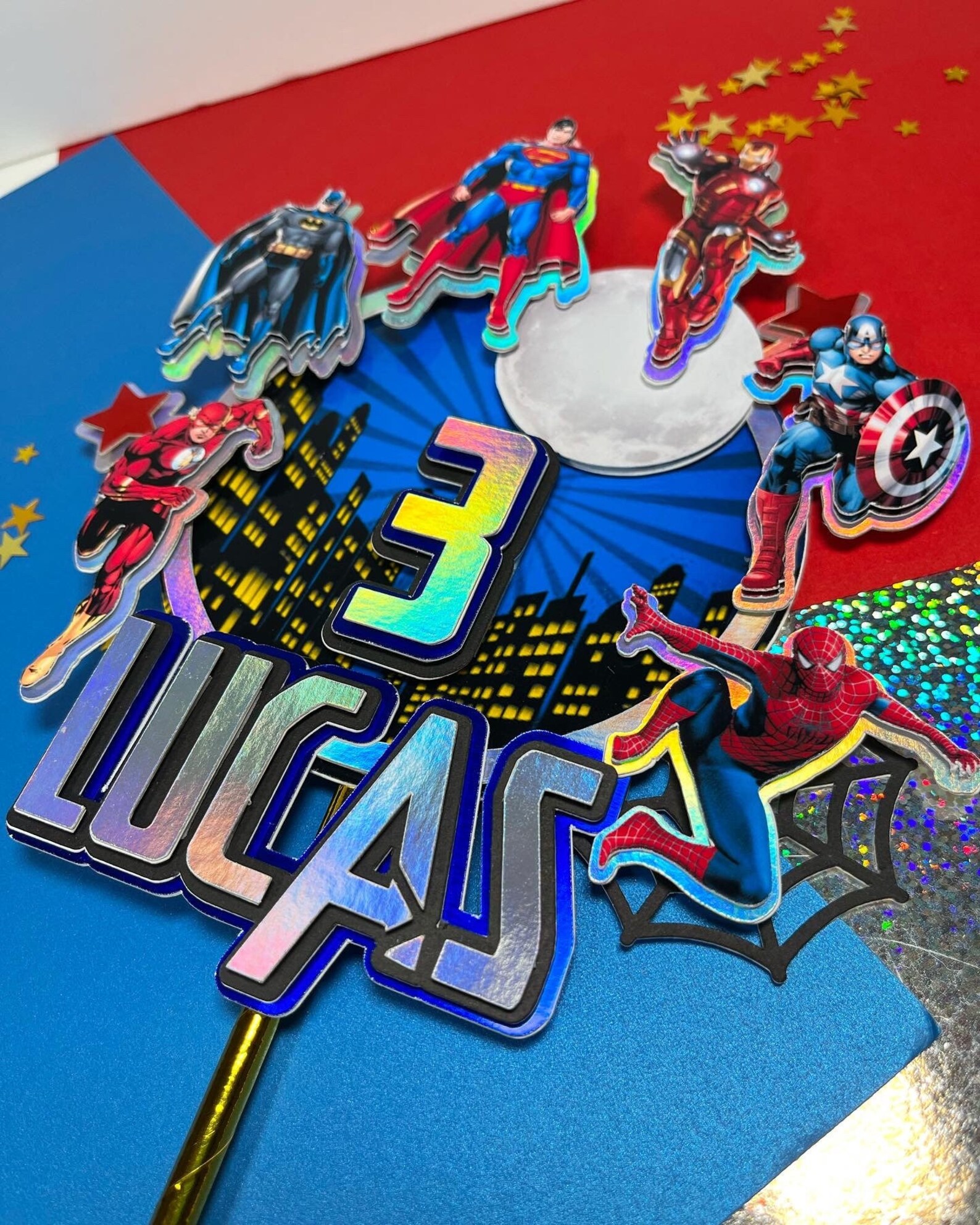 Superhero Cake Topper Marvel Cake Topper / Superheros Topper Etsy