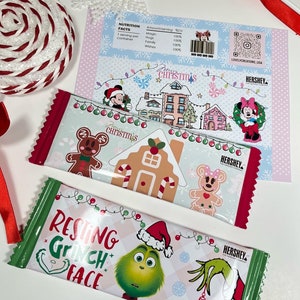 Christmas Hersheys Bar Wrappers, Grinch Chocolate Wrappers, Mickey ...