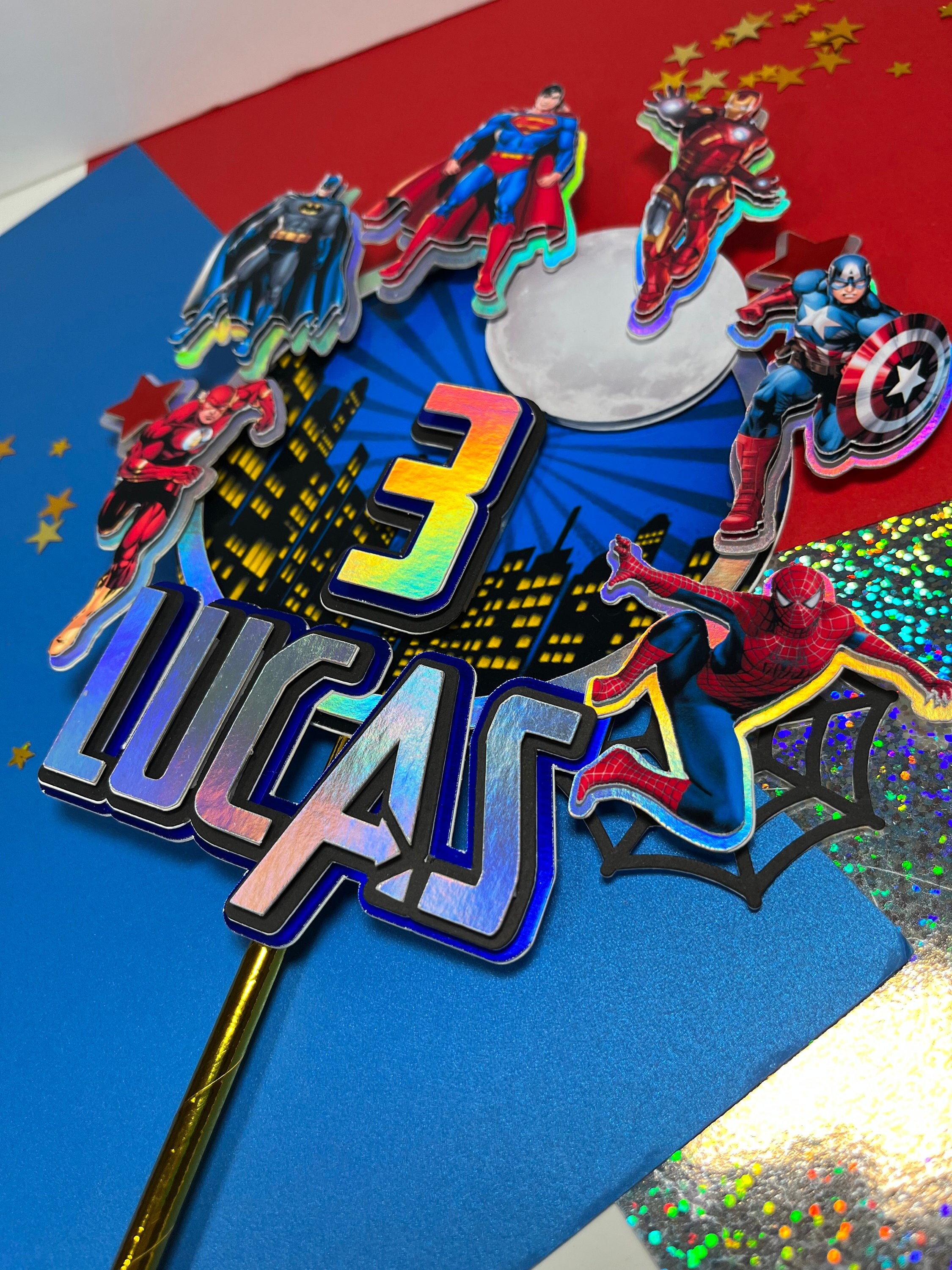 Superhero Cake Topper Marvel Cake Topper / Superheroes Topper Etsy