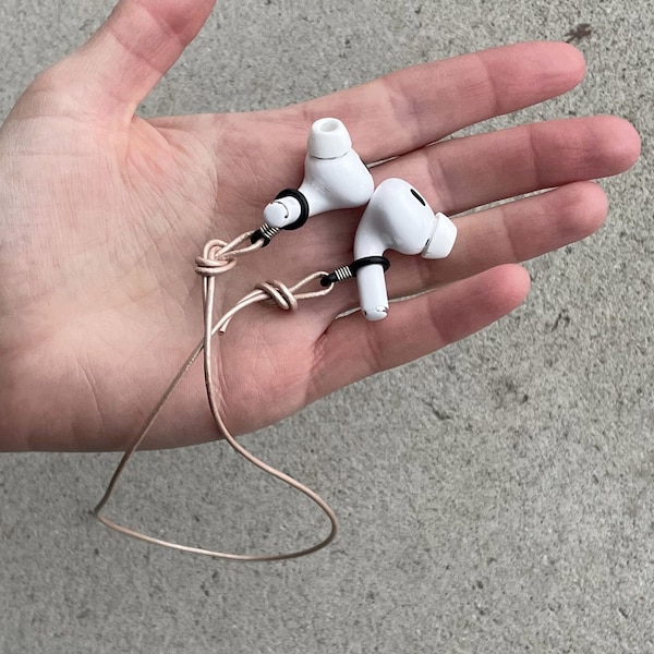 Courte chaine en cuir d'Airpods anti-chute, pour une véritable expérience d'écouteurs sans fil