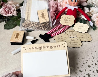 A message from your elf whiteboard, Wooden message board, Christmas Activity Prop