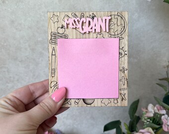 Porte-notes personnalisé pour professeur : bois gravé, cadeau de fin d'année