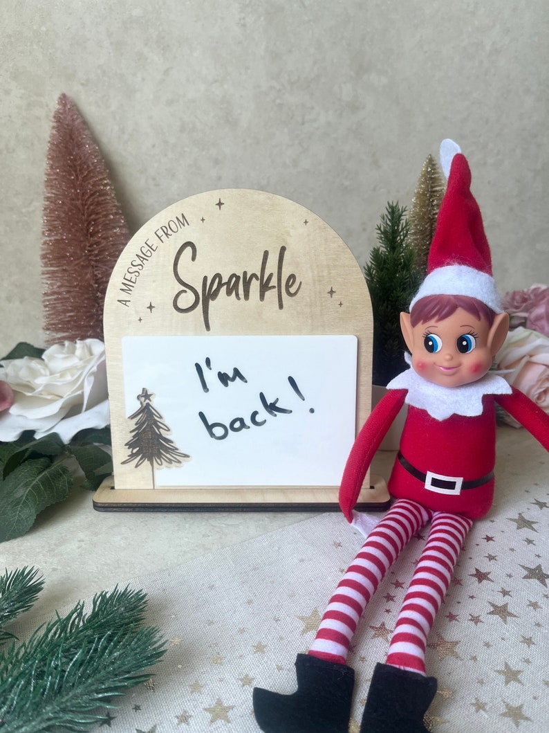 Personalised Message From Elf Sign, Dry Wipe Elf Report Message Board