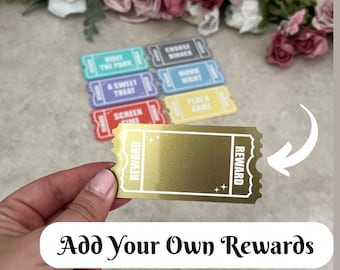 Custom reward tokens for children, Add your own rewards, Reward system for good behaviour, chores and homework for kids, reward chart